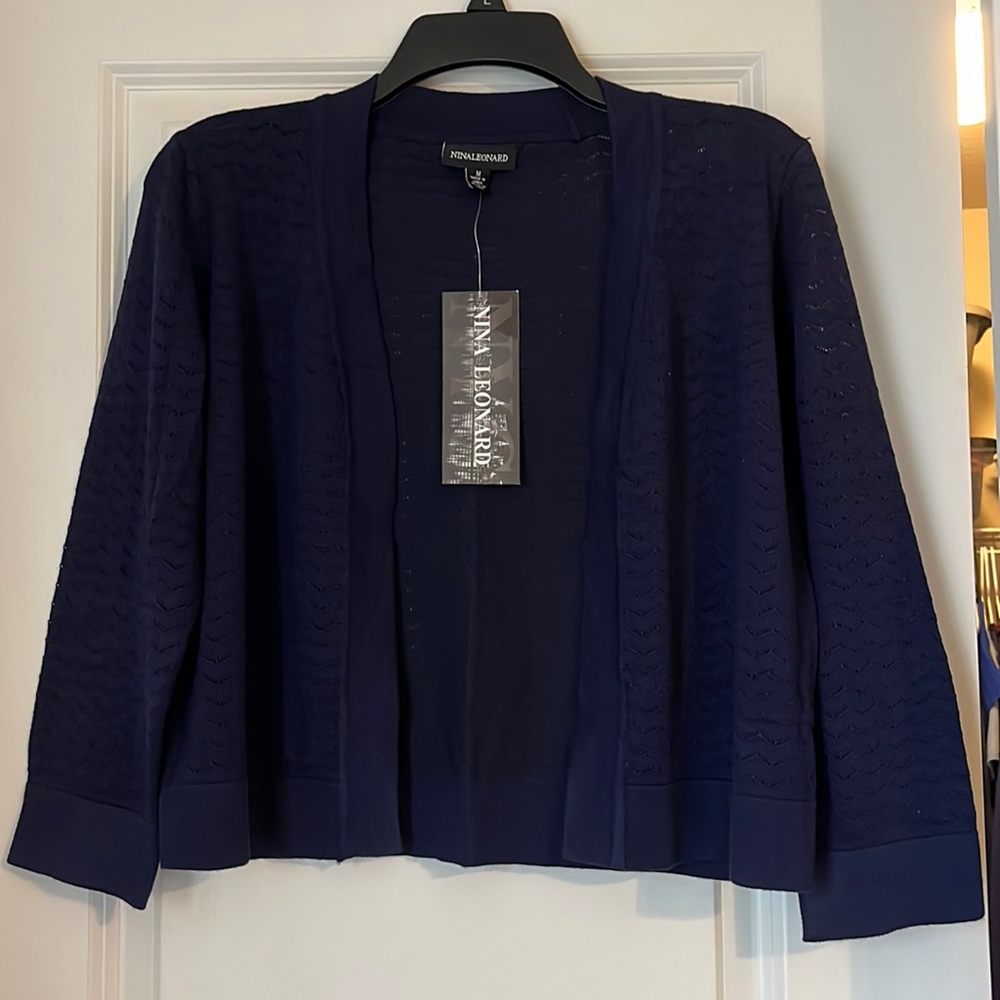 Navy Lace Sweater